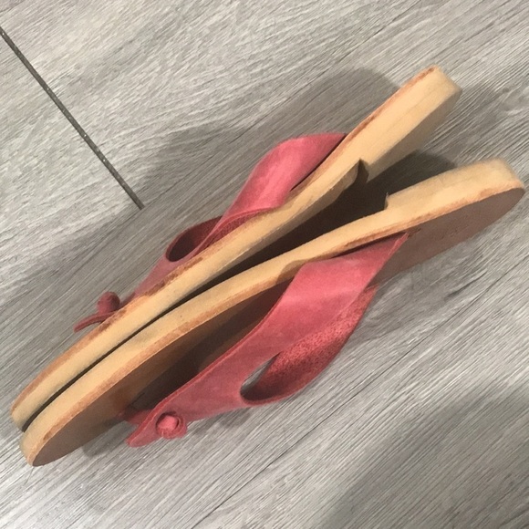 Simatis Eva Flatform Red Handmade Leather Flip-flops made in Greece size 10-10.5 - Picture 5 of 8